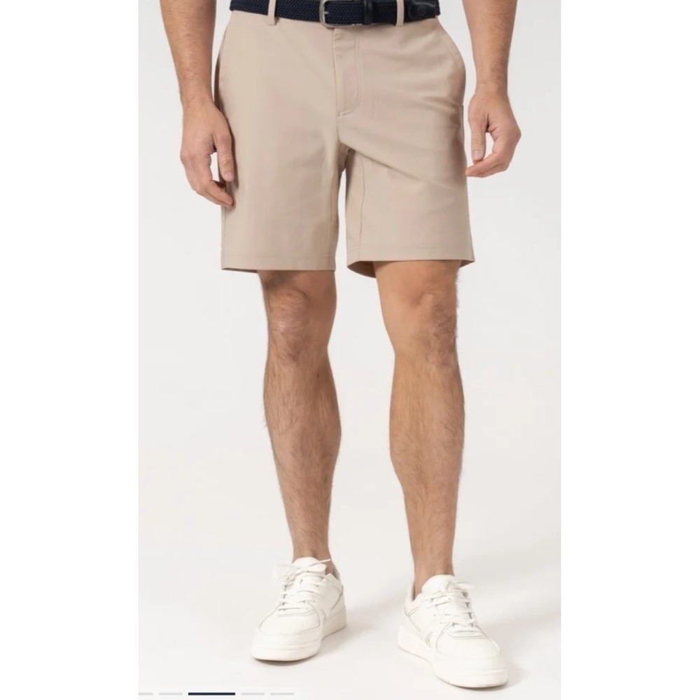 NWT Rhoback Mens 34 Looper Delta Short Latte 8" Inseam Golf Performance